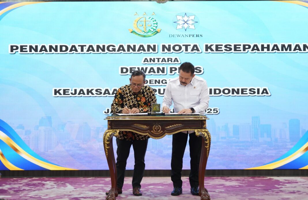 Kejagung dan dewan pers tandatangani mou